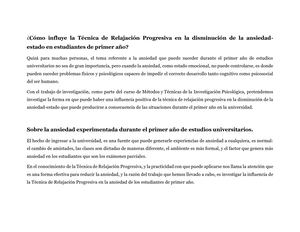 Relajacion, Ansiedad Y Estrés