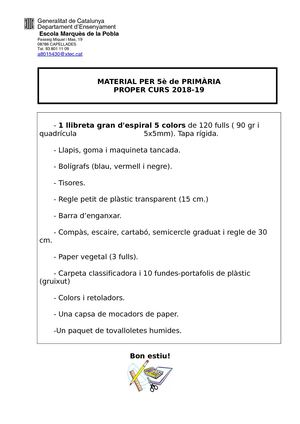 Material CM2 Per 5è.