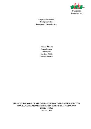 Codigo De Etica Transportes Humadea,