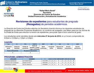 Revisión de Expediente para rezagados (Pregrado)