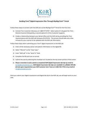 Instructions Sending I Tero® Digital Impression Files Through My Align Tech™ Portal