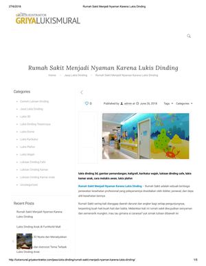 Rumah Sakit Menjadi Nyaman Karena Lukis Dinding