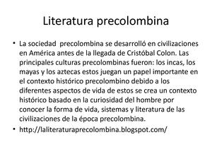 Literatura Precolombina