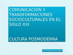Modernidad - Posmodernidad
