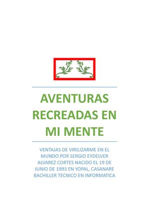 Aventuras Recreadas En Mi Mente Segunda Edición Mejorada