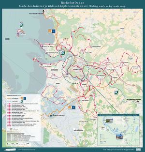 Carte des liaisons cyclables et déplacements doux Rochefort Océan 2018