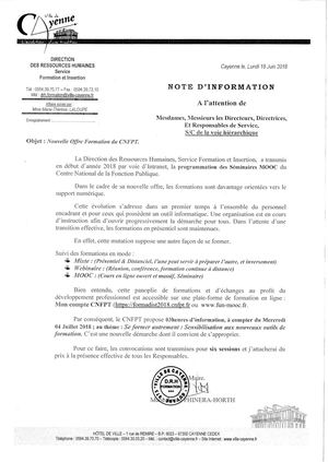 Note Drh Formation Et Insertion Nouvelle Offre Formation Du Cnfpt