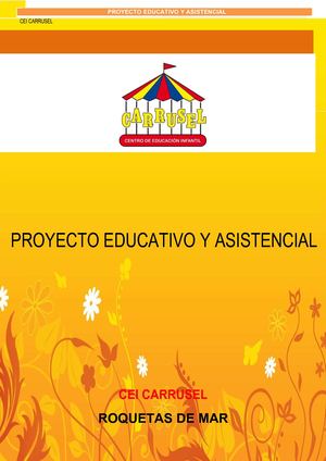 Proyecto Educativo Y Asistencial Centro Educación Infantil Carrusel
