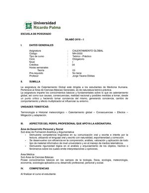 Silabo Calentamiento Global