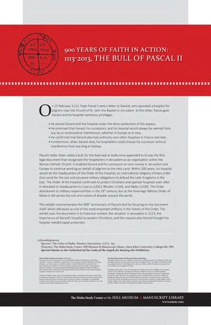 900th Anniversary of Pie Pie postulatio voluntatis Exhibit