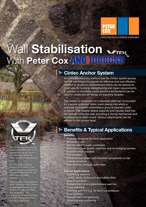 Anchorbond Wall Stabilisation Datasheet Leaflet