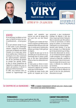 Lettre 19 Stéphane Viry - 29 Juin