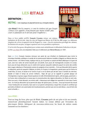 Roman De Cavanna Les Ritals