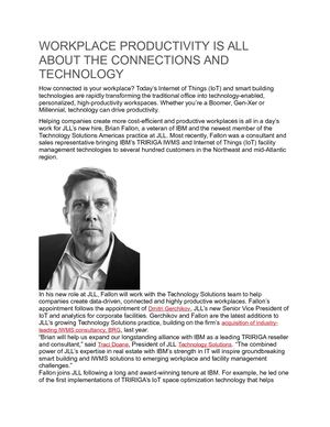 Workplace Productivity Is All About The Connections And Technology