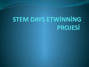 Stem Days Etwi̇nni̇ng Projesi̇