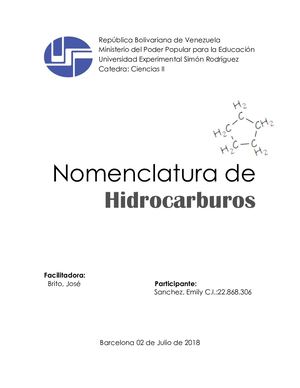 Ciencias Ii Nomenclatura De Hidrocarburos