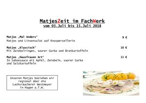 Speisekarte MatjesZeit