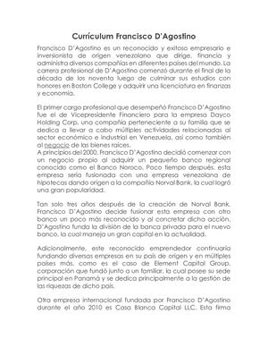 Francisco D’Agostino - Empresario De Origen Venezolano