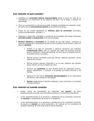 Con Relación Al Qué Enseñar