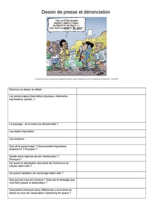 Dessin De Presse et dénonciation de l'esclavage