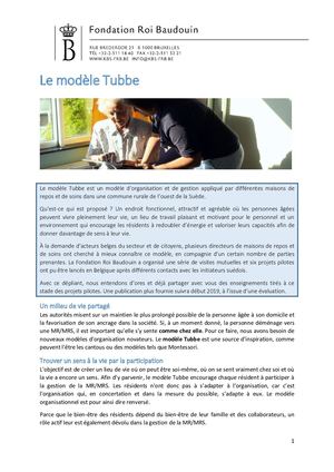 Le modèle Tubbe, la gestion des maisons de repos et de soins basée sur la relation