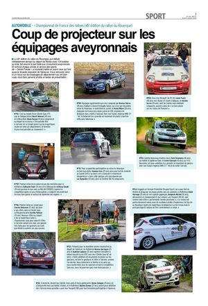 Rallye du Rouergue 2018 : les équipages aveyronnais.