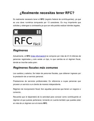 Realmente Necesitas Tener Rfc