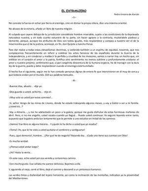 El Extranjero Pedro Antonio De Alarcón