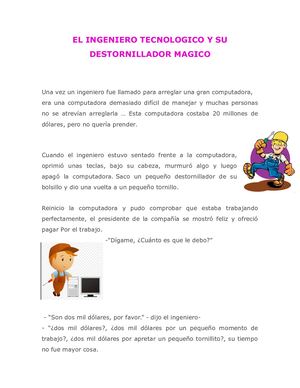 El Ingeniero Tecnologico Y Su Destornillador Magico K