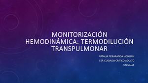 Termodilución Transpulmonar