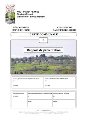 Projet de révision de la carte communale de SAINT-PIERRE-ROCHE