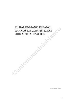 (Balonmano Español Revision 2018)