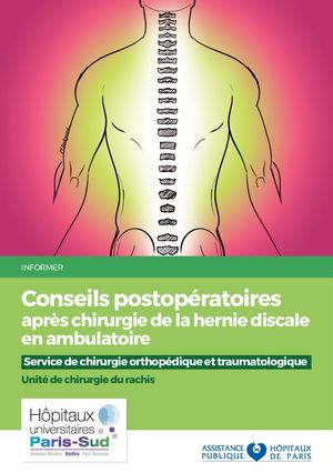 Conseils postopératoires après chirurgie de la hernie discale en ambulatoire