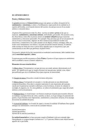 Guia De Aprendizaje Genero Lirico 7 B