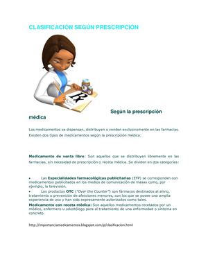 Clasificación Según Prescripción Medica