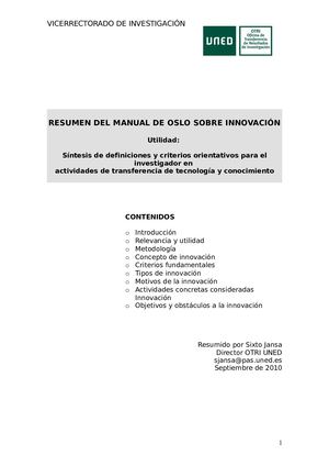 Resumen Del Manual De Oslo Sobre Innovación4