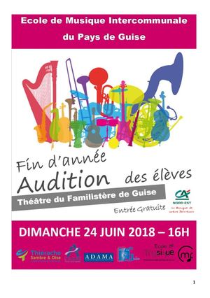 Programme Audition 24 Juin 2018