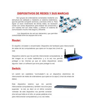 Dispositivos De Redes Y algunas marcas