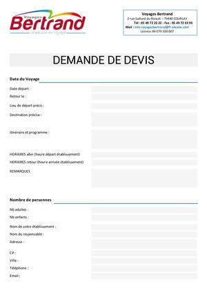 Demande De Devis