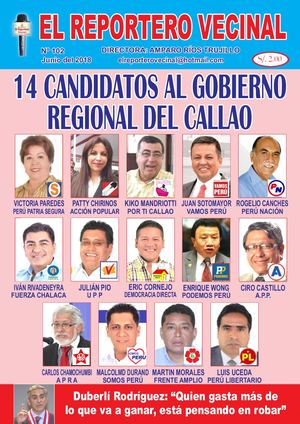 EDICION Nº 102 - JUNIO 2018 DE LA REVISTA "EL REPORTERO VECINAL"