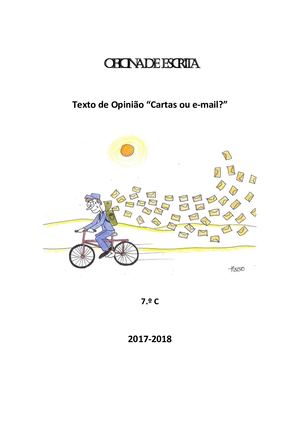 7 º Ano Texto De Opinião Cartas Ou Email