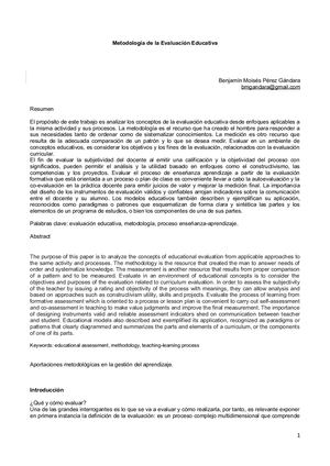 Metodología De La Evaluación Educativa
