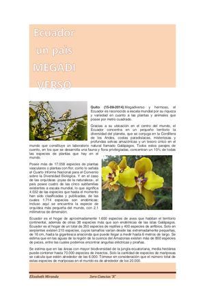 Ecuador Un Paìs Megadiverso