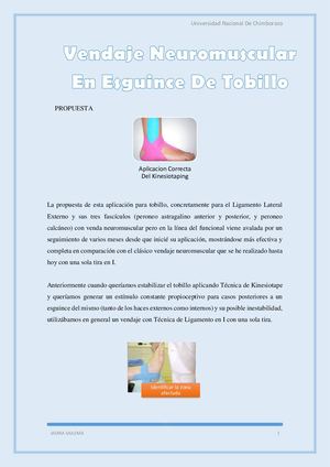 Propuesta Para La Correcta Aplicación Del Vendaje Neuromuscular En Esguince De Tobillo