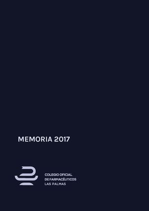Memoria Colegio Oficial Farmacéuticos Las Palmas 2017