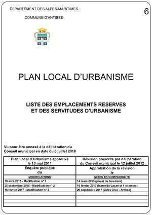 6 Liste Des Emplacements Reserves Et Des Servitudes D Urbanisme