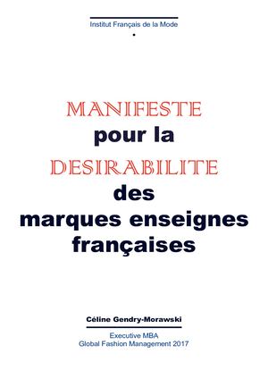 Manifeste Pour La Désirabilité Des Marques Enseignes Françaises