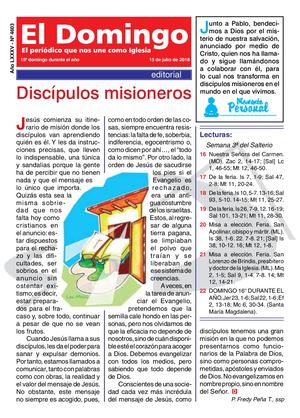 Hoja Dominical Domingo 15 De Julio 2018