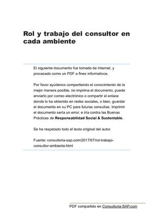 Rol y Trabajo del Consultor SAP