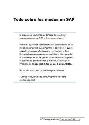 Todo Sobre Modos (ventanas) del programa SAP